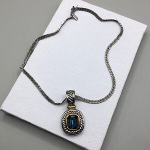 Vintage Monet classic silver tone chain necklace plus pendant.